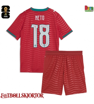 Portugal Pedro Neto #18 Hemmakläder Barn VM 2026 Kortärmad (+ Korta byxor)